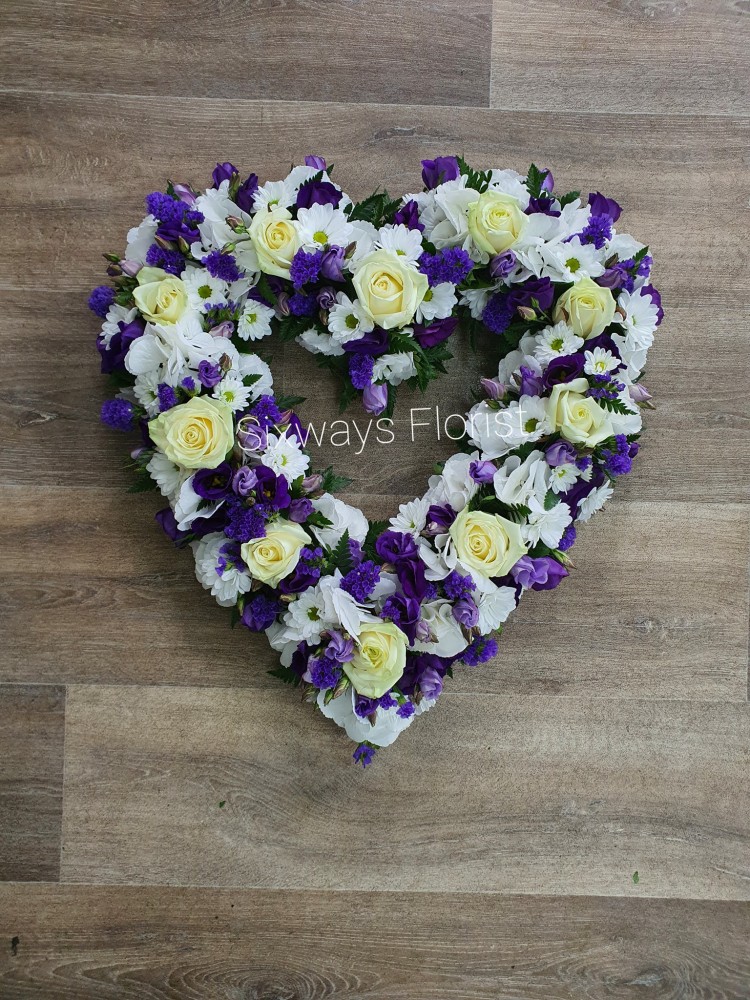 Purple and white open heart