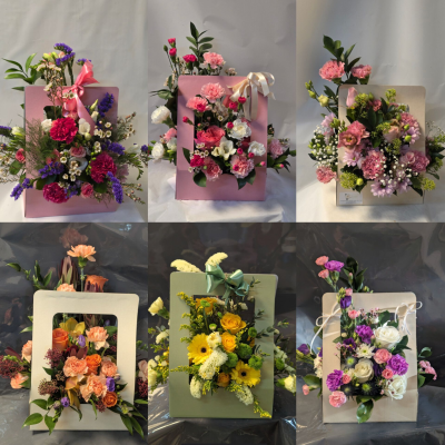 Autumn wishes - floral card arrangement available in most colours