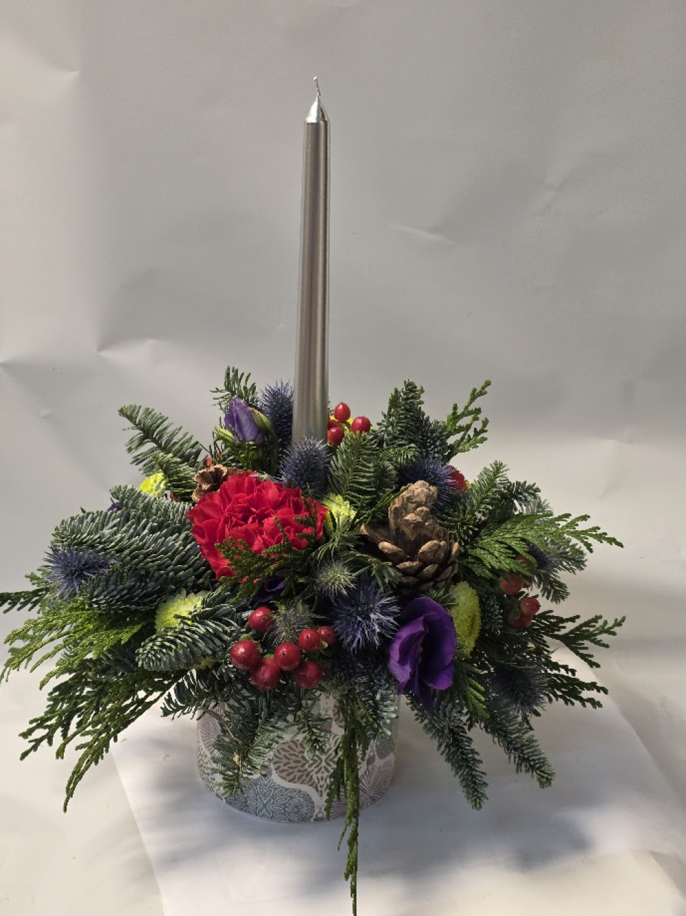 yuletide candle arrangement