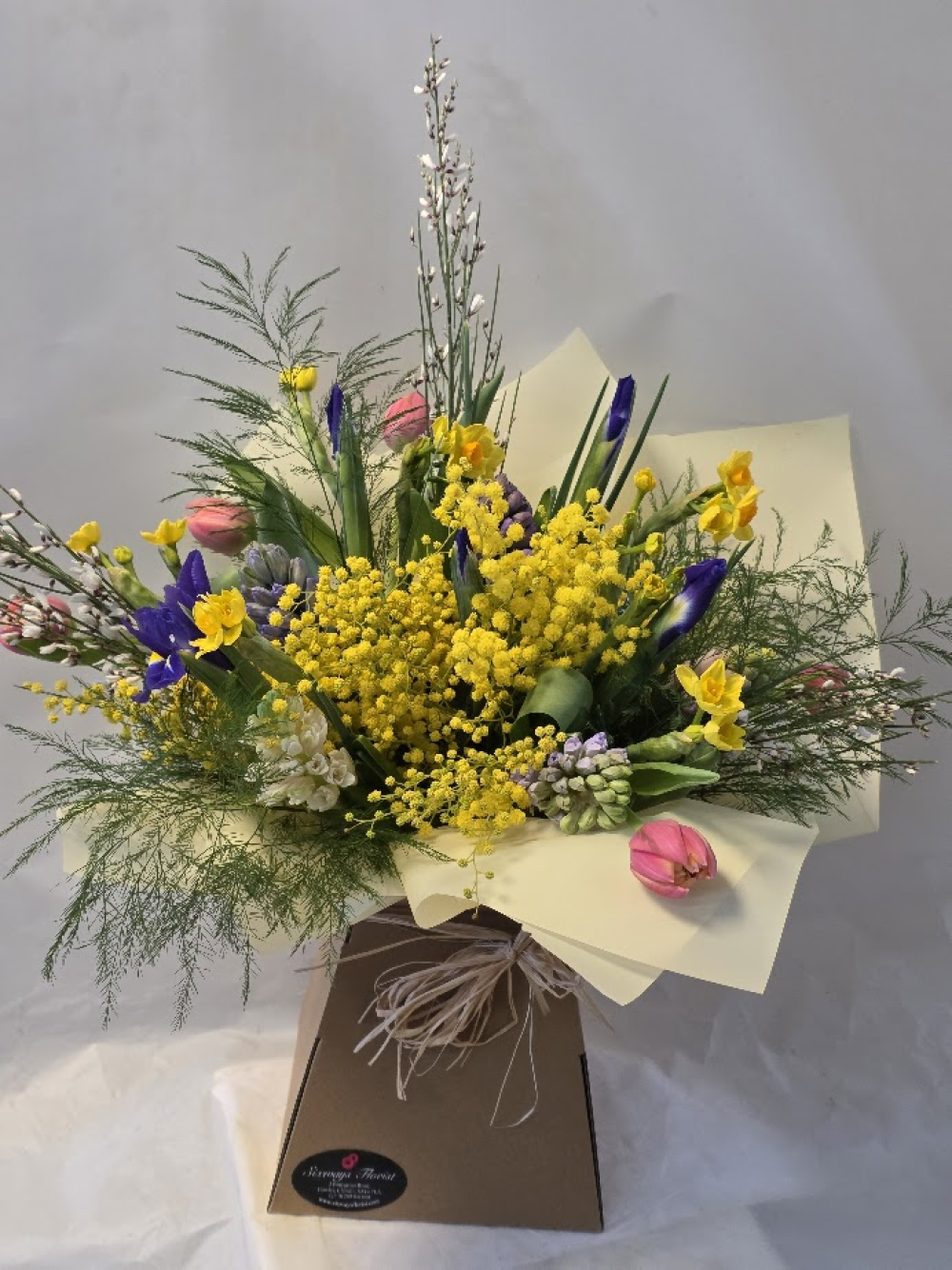 Spring flower aqua bouquet