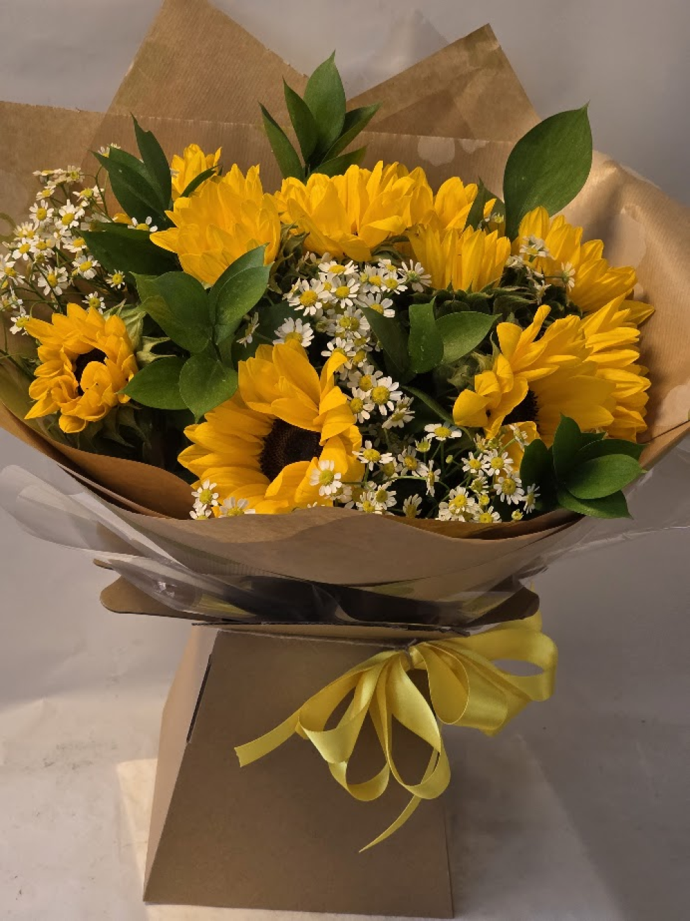 sunflower aqua bouquet