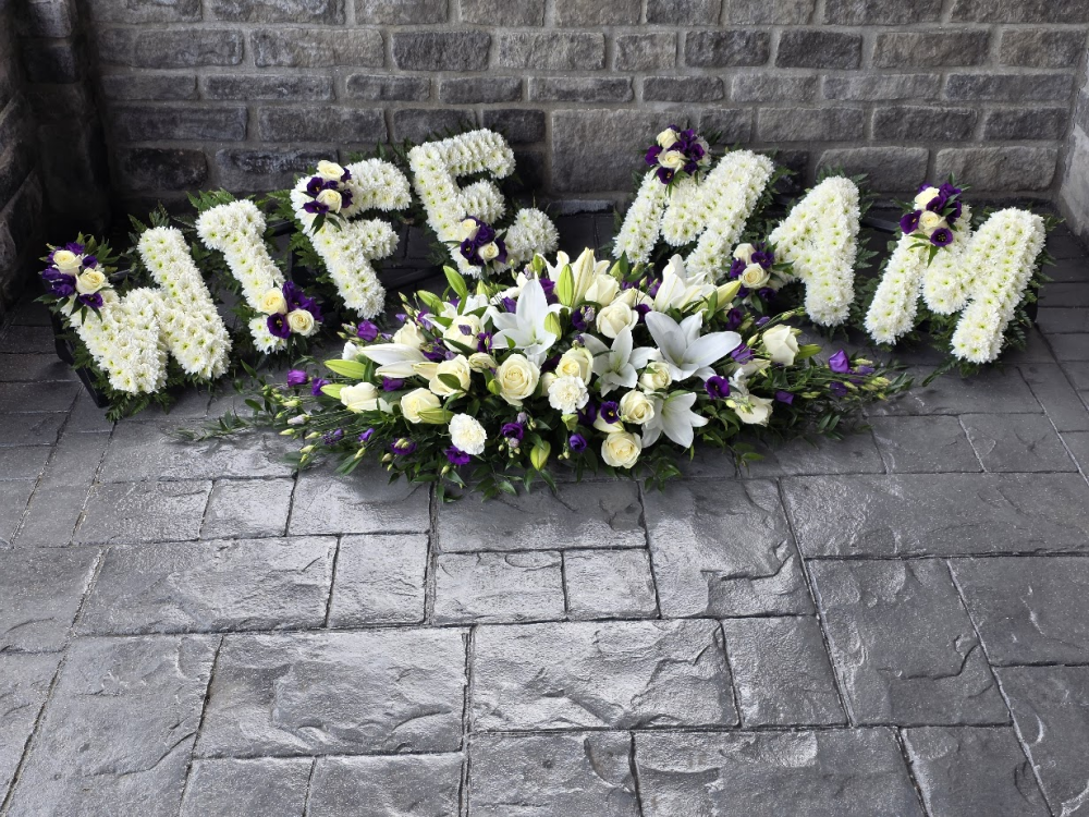 purple and white family set