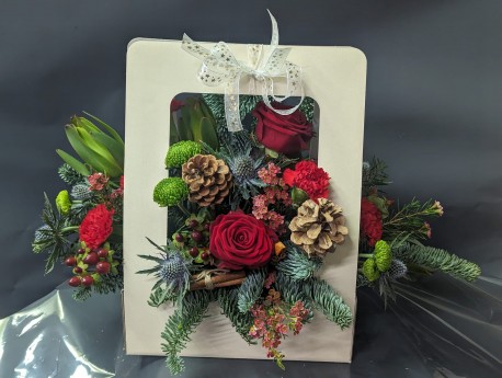 Christmas floral card(red)